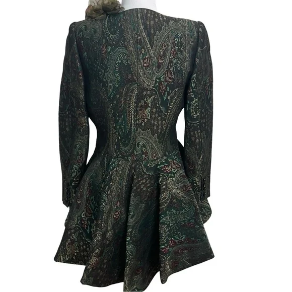 John Anthony Couture Green Paisley Evening Jacket - Picture 3 of 11